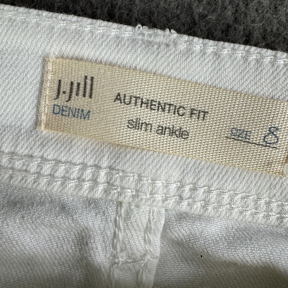 J Jill Jeans Women 8 Authentic Fit Slim Ankle White Street Casual Work Travel - Picture 6 of 12